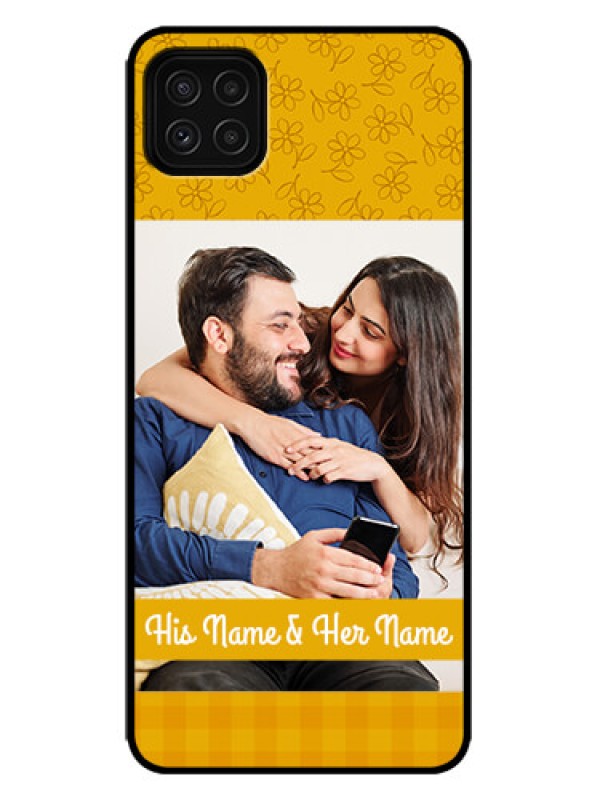 Custom Galaxy F42 5G Custom Metal Phone Case - Yellow Floral Design