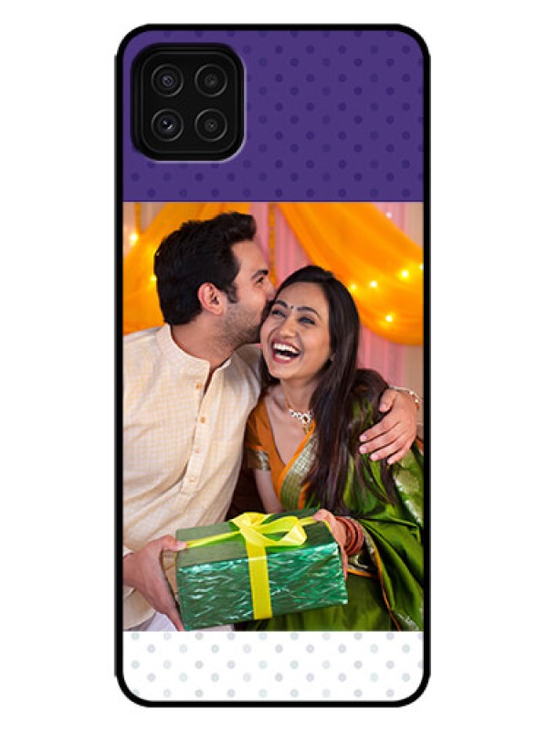Custom Galaxy F42 5G Custom Metal Phone Case - Violet Colored Pattern Design