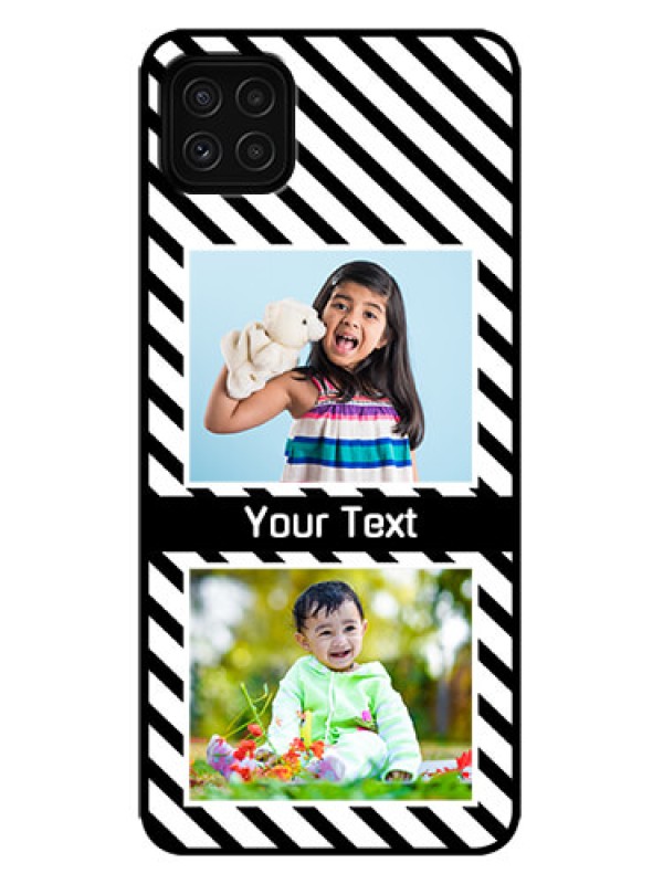 Custom Galaxy F42 5G Custom Metal Phone Case - Black And White Stripes Design