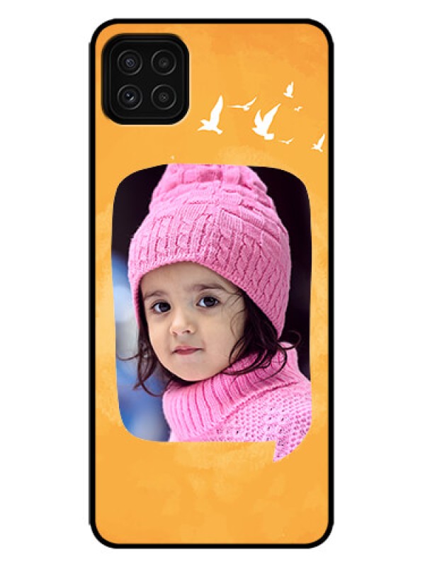 Custom Galaxy F42 5G Custom Metal Phone Case - Water Color Design With Bird Icons