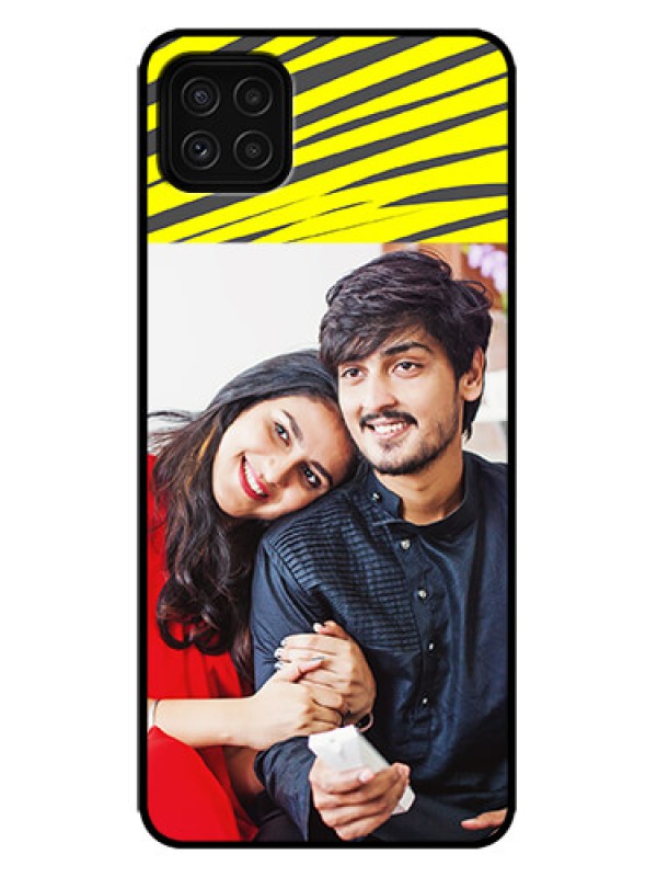 Custom Galaxy F42 5G Custom Metal Phone Case - Yellow Abstract Design