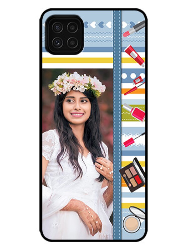 Custom Galaxy F42 5G Custom Metal Phone Case - Makeup Icons Design