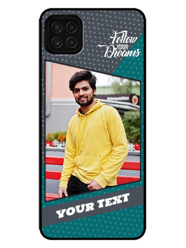 Custom Galaxy F42 5G Custom Metal Phone Case - Background Pattern Design With Quote