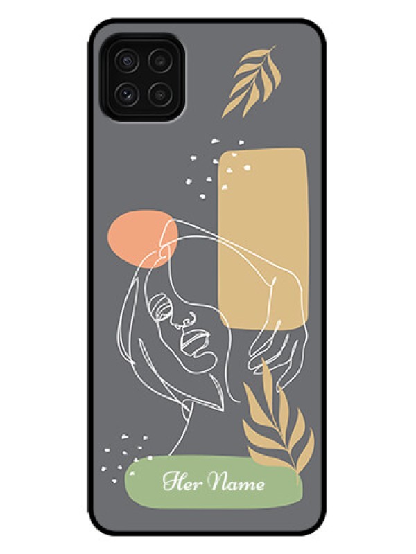Custom Galaxy F42 5G Custom Metal Phone Case - Gazing Woman Line Art Design