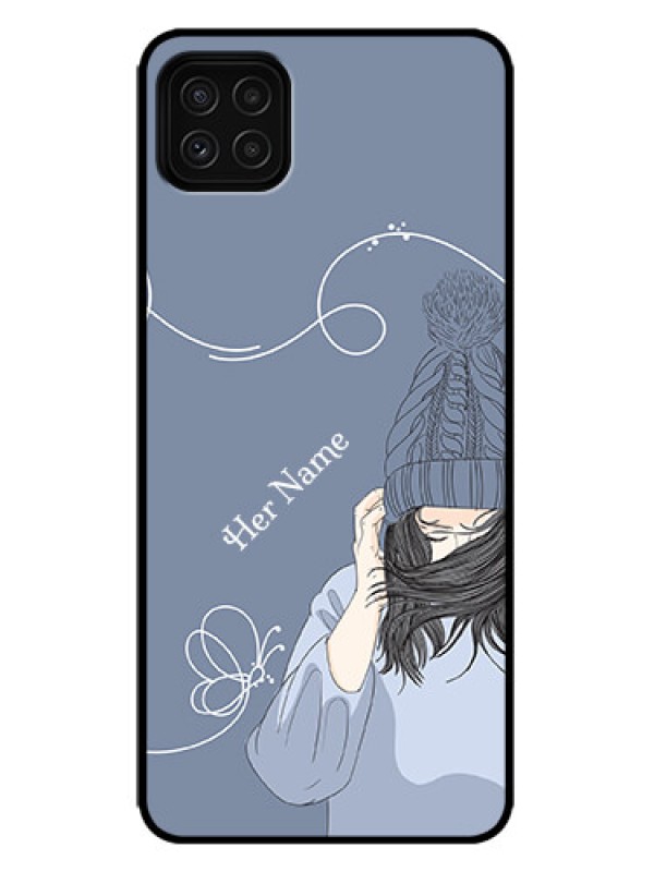 Custom Galaxy F42 5G Custom Metal Phone Case - Girl In Winter Outfit Design