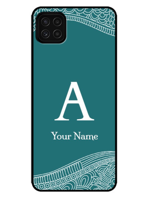 Custom Galaxy F42 5G Custom Metal Phone Case - Line Art Pattern With Custom Name Design