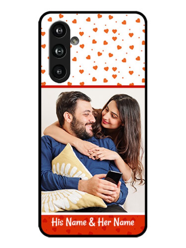 Custom Galaxy F54 5G Custom Metal Phone Case - Orange Love Symbol Design