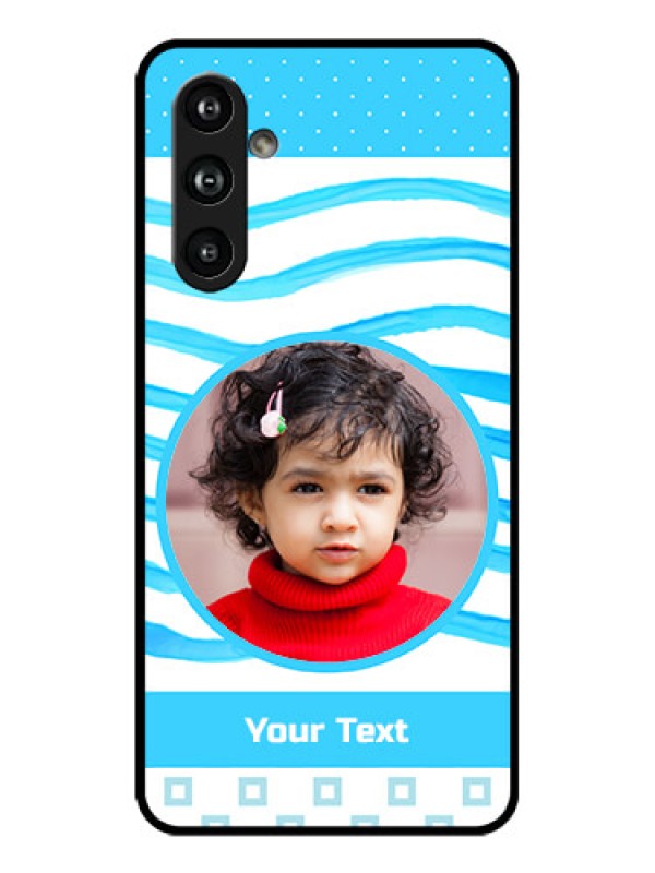 Custom Galaxy F54 5G Custom Metal Phone Case - Simple Blue Case Design