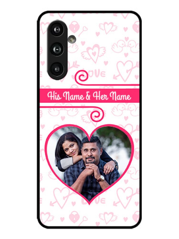 Custom Galaxy F54 5G Custom Metal Phone Case - Heart Shape Love Design
