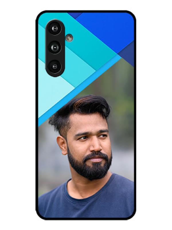 Custom Galaxy F54 5G Custom Metal Phone Case - Blue Pattern Design