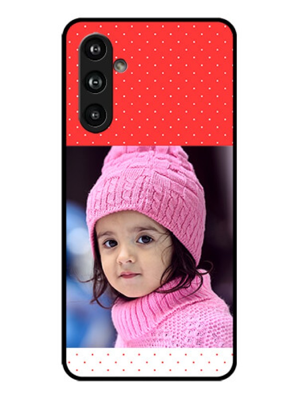 Custom Galaxy F54 5G Custom Metal Phone Case - Red Pattern Design