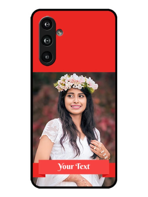 Custom Galaxy F54 5G Custom Metal Phone Case - Simple Red Color Design