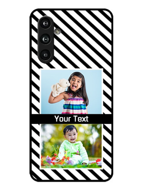 Custom Galaxy F54 5G Custom Metal Phone Case - Black And White Stripes Design
