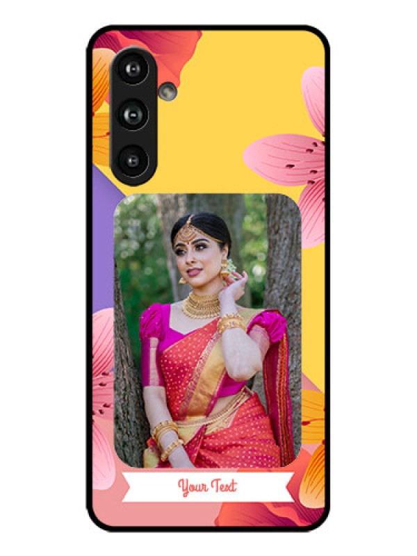 Custom Galaxy F54 5G Custom Metal Phone Case - 3 Image With Vintage Floral Design