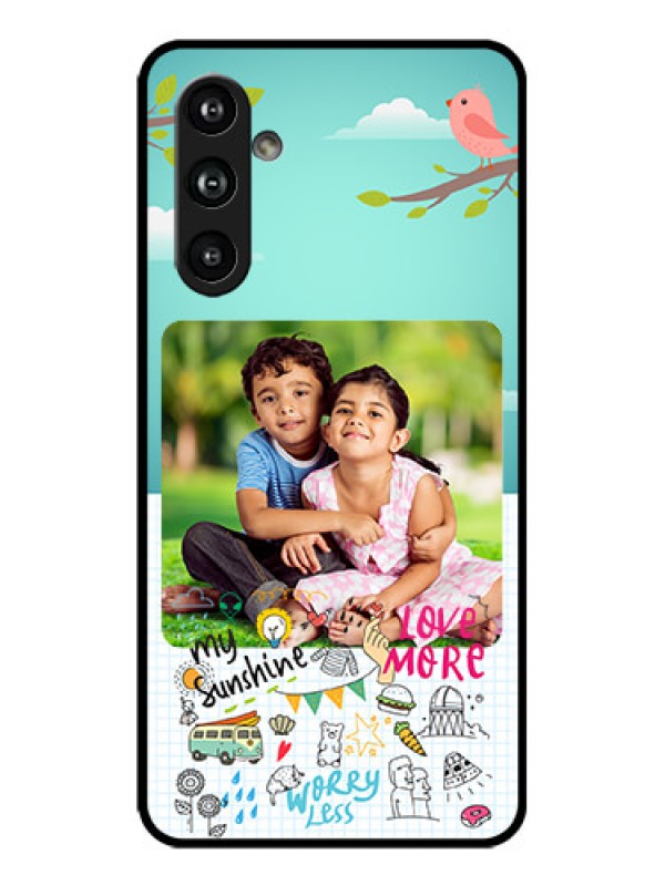 Custom Galaxy F54 5G Custom Metal Phone Case - Doodle Love Design