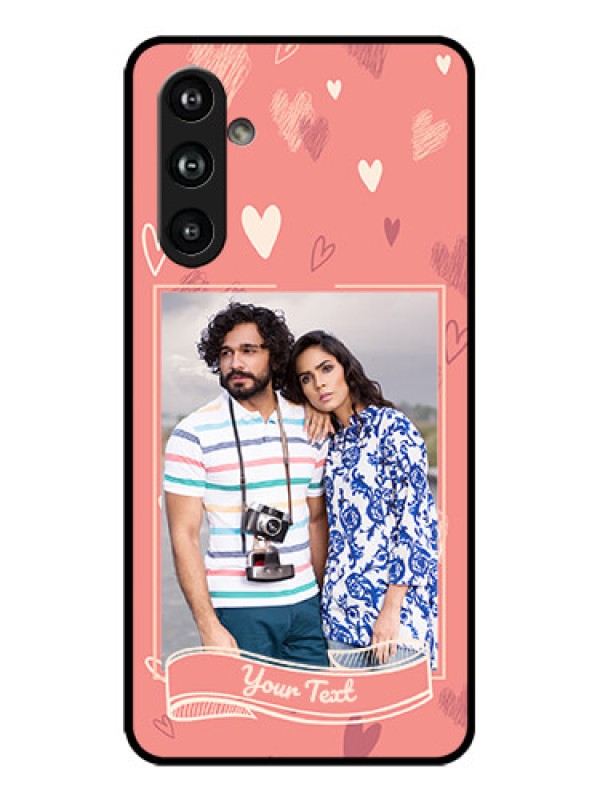 Custom Galaxy F54 5G Custom Metal Phone Case - Love Doodle Art Design