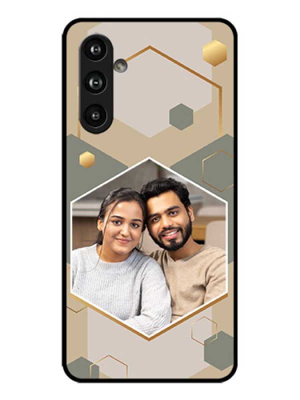 Custom Galaxy F54 5G Custom Metal Phone Case - Stylish Hexagon Pattern Design