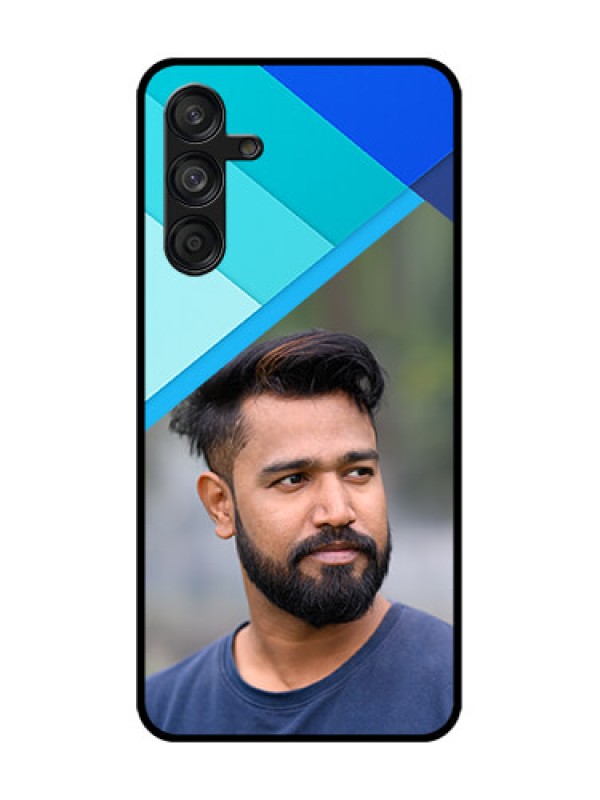 Custom Samsung Galaxy F55 5G Custom Metal Phone Case - Blue Pattern Design