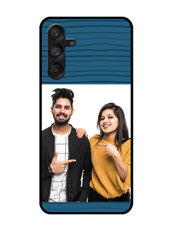 Custom Samsung Galaxy F55 5G Custom Metal Phone Case - Blue Pattern Cover Design