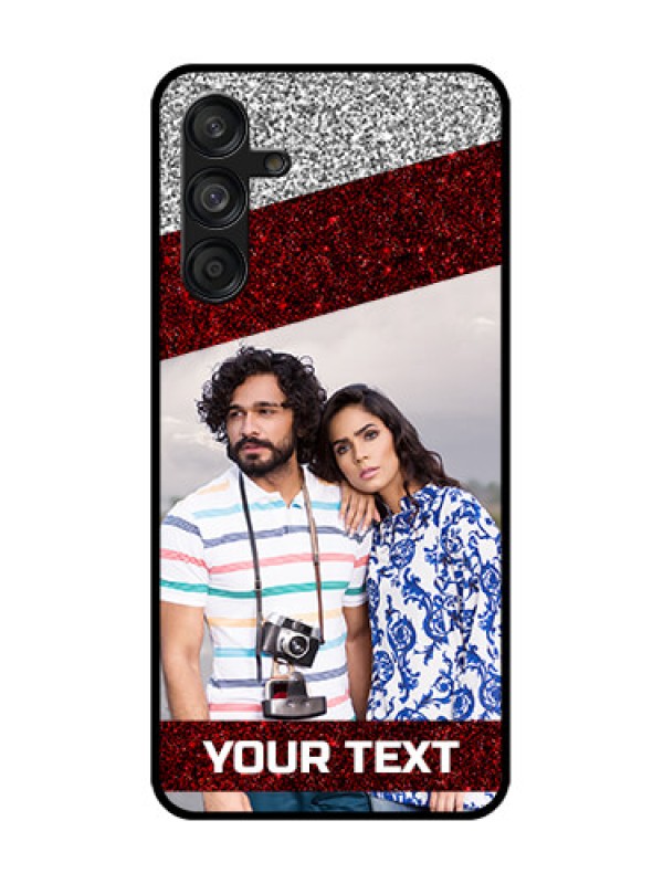 Custom Samsung Galaxy F55 5G Custom Metal Phone Case - Image Holder With Glitter Strip Design