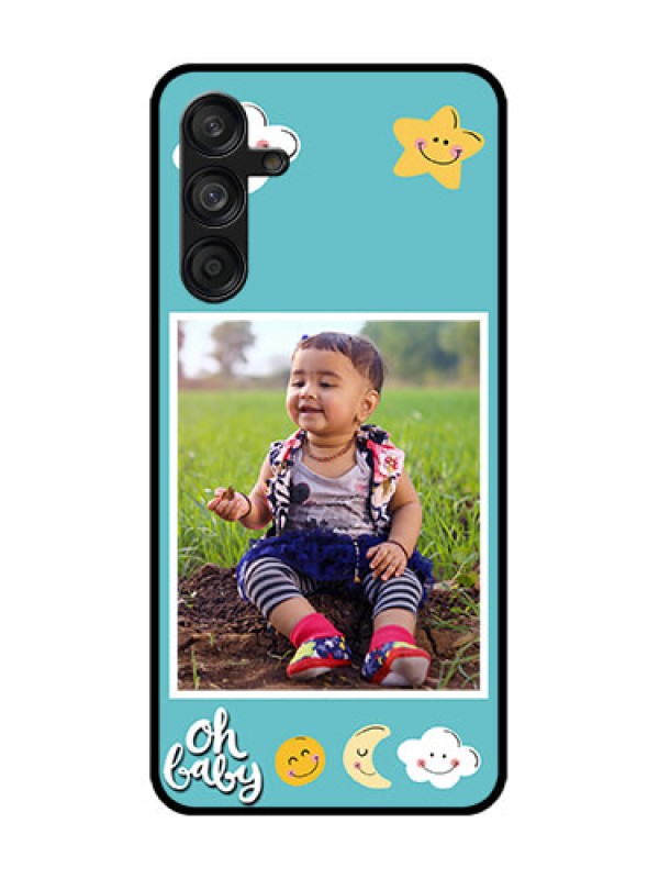 Custom Samsung Galaxy F55 5G Custom Metal Phone Case - Smiley Kids Stars Design