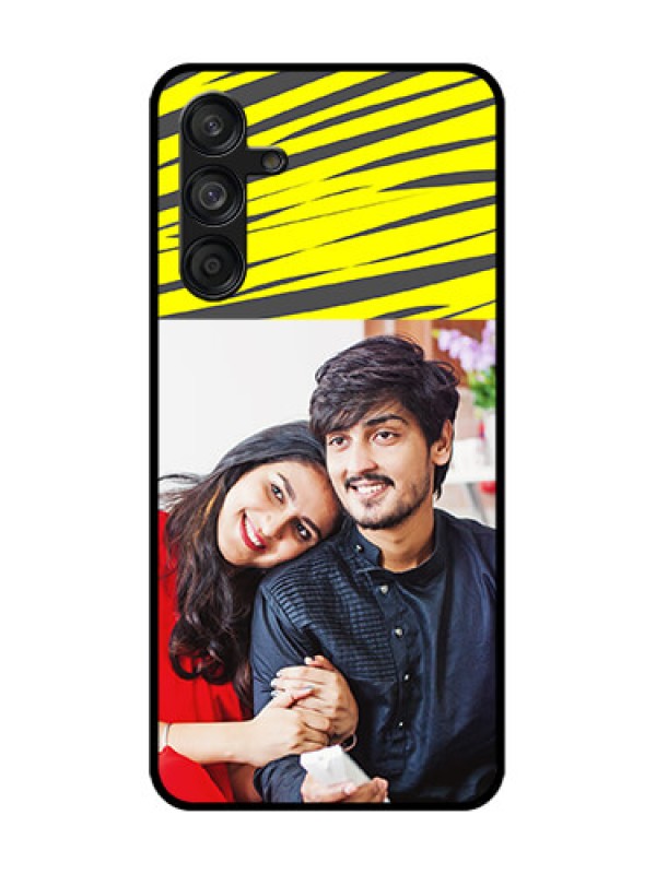 Custom Samsung Galaxy F55 5G Custom Metal Phone Case - Yellow Abstract Design
