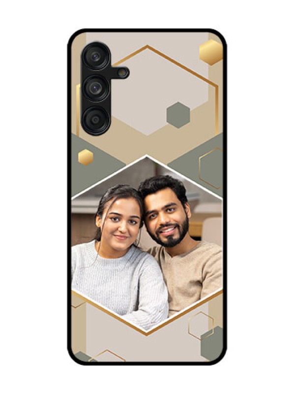 Custom Samsung Galaxy F55 5G Custom Metal Phone Case - Stylish Hexagon Pattern Design