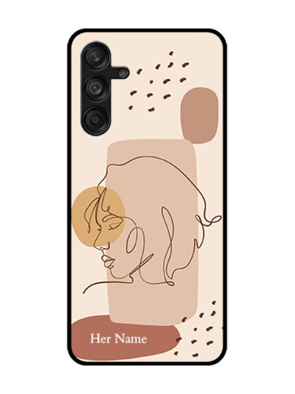 Custom Samsung Galaxy F55 5G Custom Metal Phone Case - Calm Woman Line Art Design