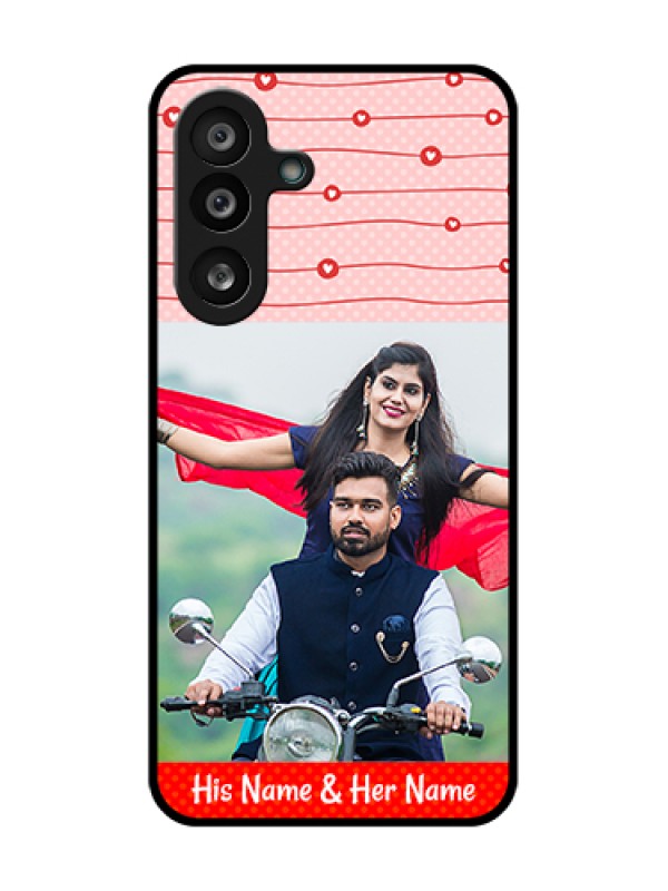Custom Samsung Galaxy F56 5G Custom Metal Phone Case - Red Pattern Case Design