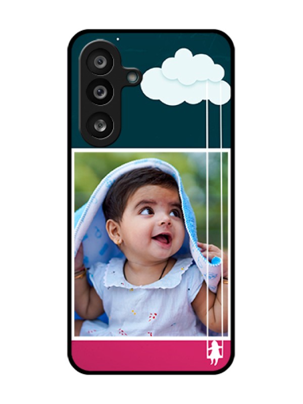 Custom Samsung Galaxy F56 5G Custom Metal Phone Case - Cute Girl With Cloud Design