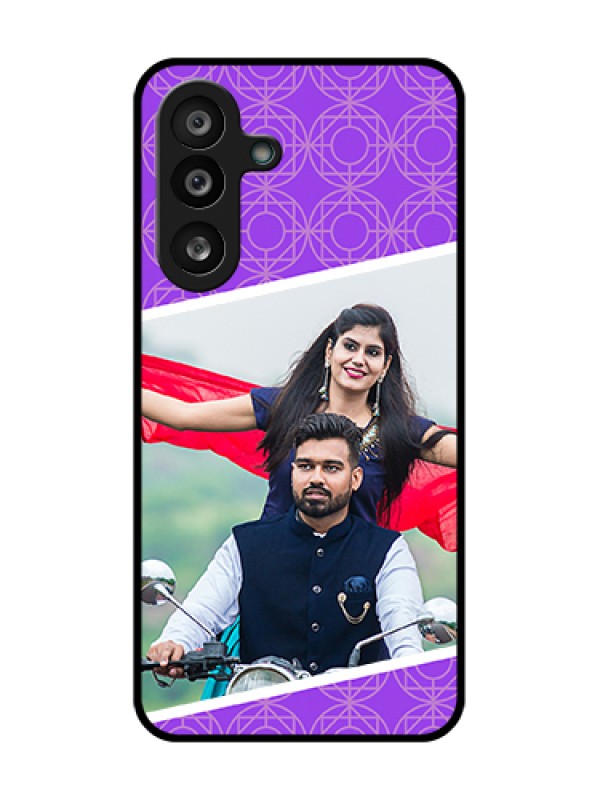 Custom Samsung Galaxy F56 5G Custom Metal Phone Case - Violet Color Pattern Design