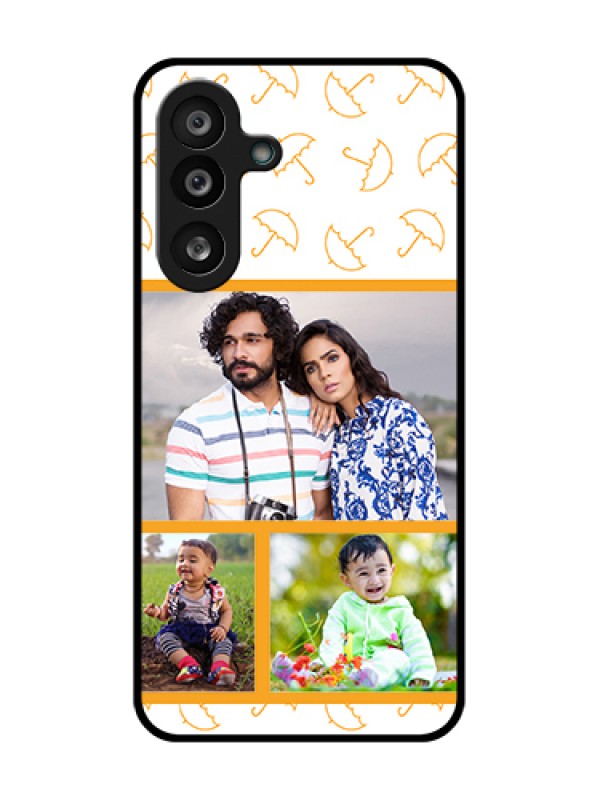 Custom Samsung Galaxy F56 5G Custom Metal Phone Case - Yellow Pattern Design