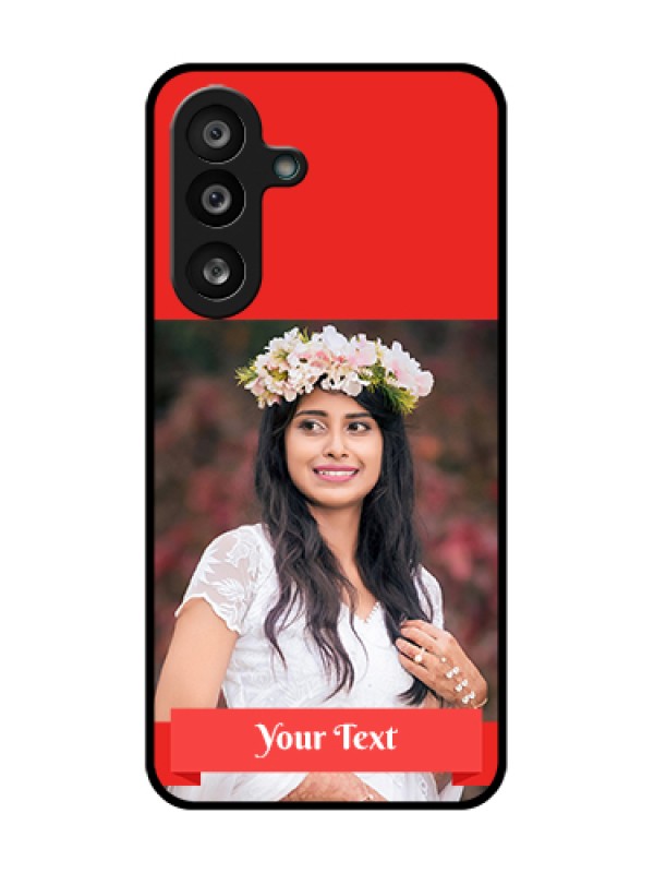 Custom Samsung Galaxy F56 5G Custom Metal Phone Case - Simple Red Color Design