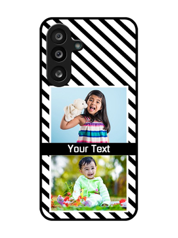 Custom Samsung Galaxy F56 5G Custom Metal Phone Case - Black And White Stripes Design