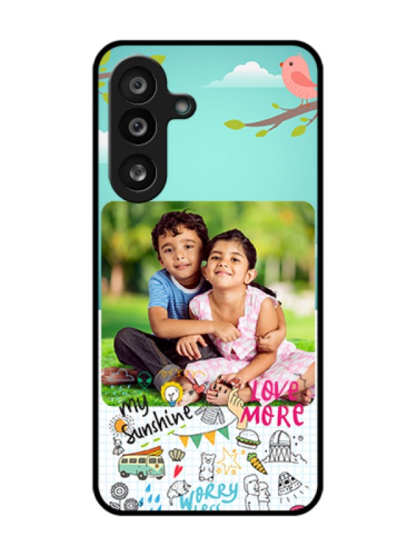 Custom Samsung Galaxy F56 5G Custom Metal Phone Case - Doodle Love Design