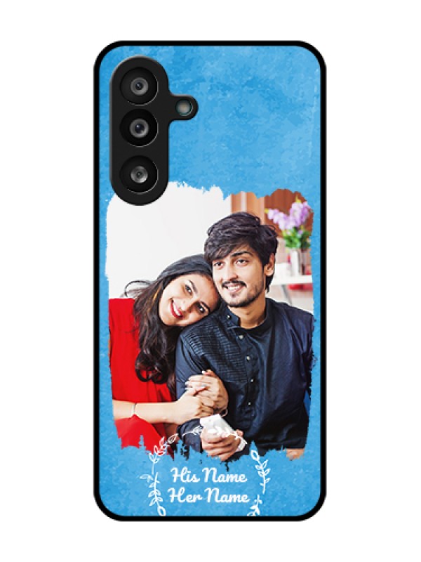 Custom Samsung Galaxy F56 5G Custom Metal Phone Case - Blue Color Vintage Design