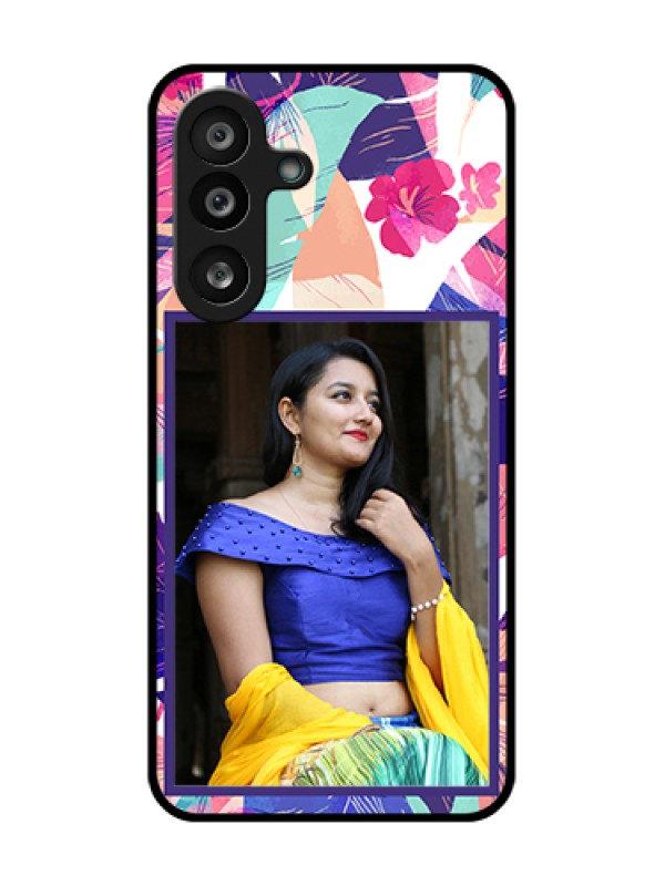Custom Samsung Galaxy F56 5G Custom Metal Phone Case - Abstract Floral Design