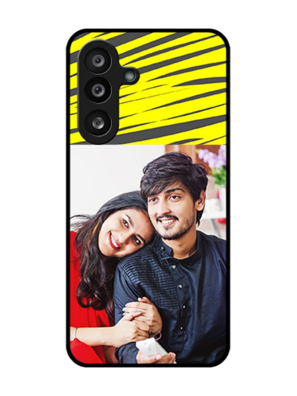 Custom Samsung Galaxy F56 5G Custom Metal Phone Case - Yellow Abstract Design