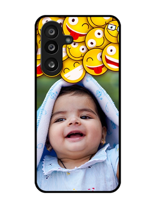 Custom Samsung Galaxy F56 5G Custom Metal Phone Case - With Smiley Emoji Design