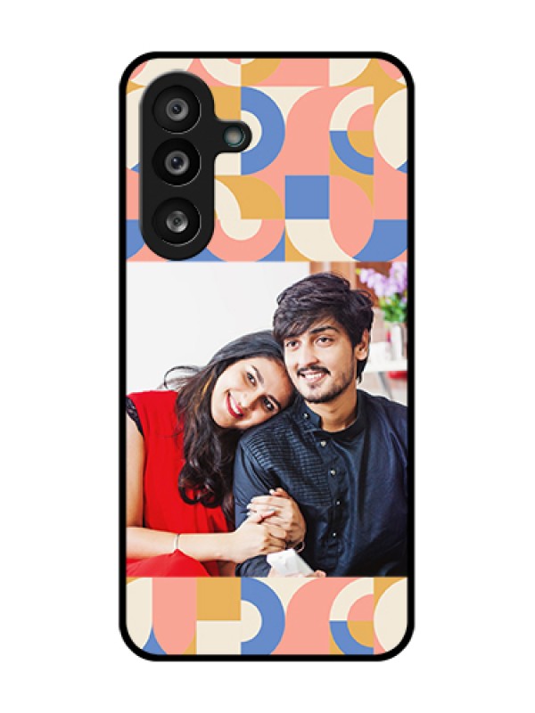Custom Samsung Galaxy F56 5G Custom Metal Phone Case - Semi - Circle Maze Pattern Design
