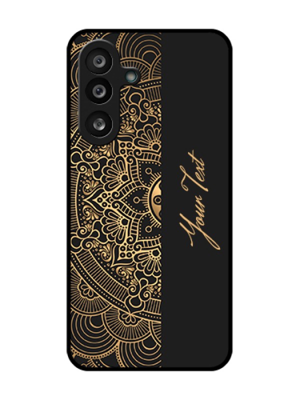 Custom Samsung Galaxy F56 5G Custom Metal Phone Case - Mandala Art With Custom Text Design