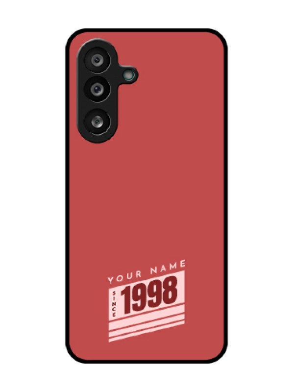 Custom Samsung Galaxy F56 5G Custom Metal Phone Case - Red Custom Year Of Birth Design