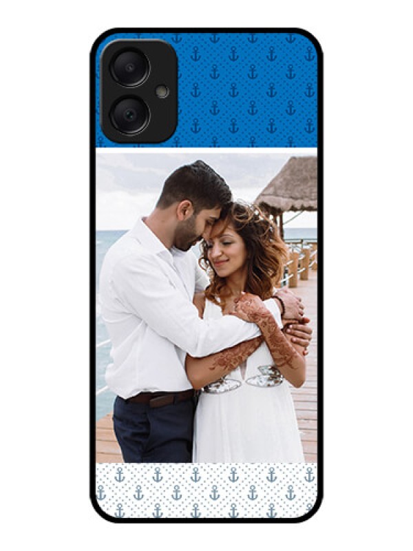 Custom Galaxy M05 Custom Metal Phone Case - Blue Anchors Design