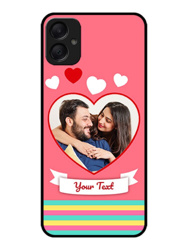 Custom Galaxy M05 Custom Metal Phone Case - Love Shapes Doodle Design