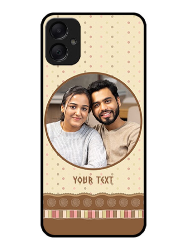 Custom Galaxy M05 Custom Metal Phone Case - Brown Dotted Mobile Case Design