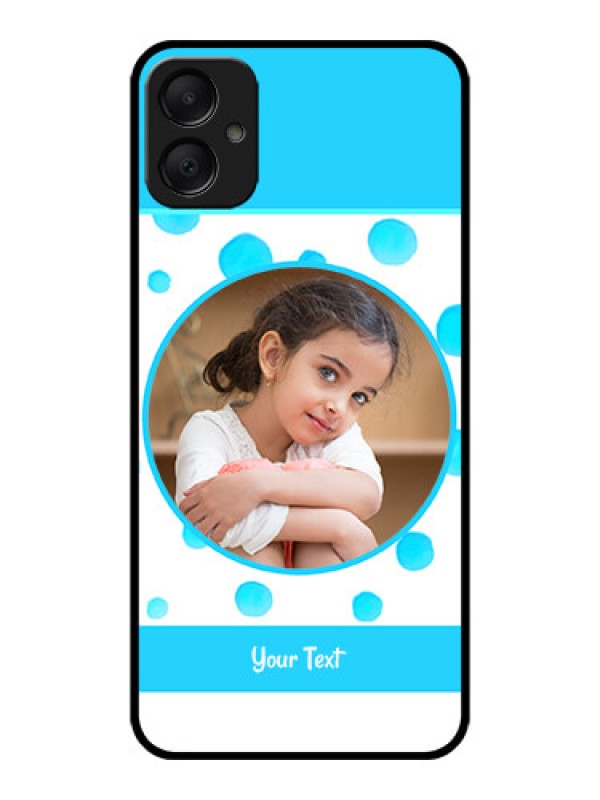 Custom Galaxy M05 Custom Metal Phone Case - Blue Bubbles Pattern Design
