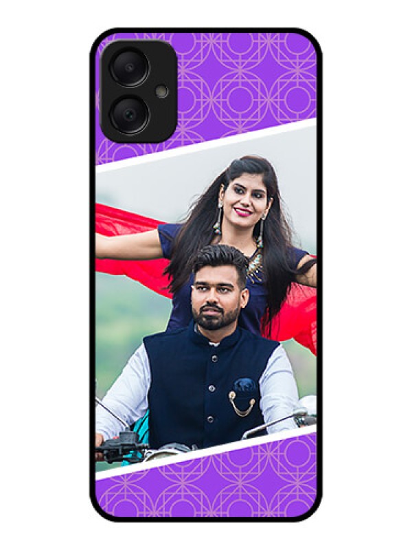 Custom Galaxy M05 Custom Metal Phone Case - Violet Color Pattern Design