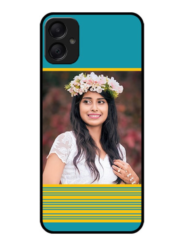 Custom Galaxy M05 Custom Metal Phone Case - Yellow and Blue Design