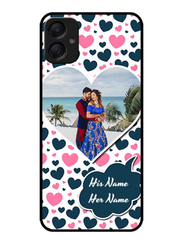 Custom Galaxy M05 Custom Metal Phone Case - Pink and Blue Heart Design