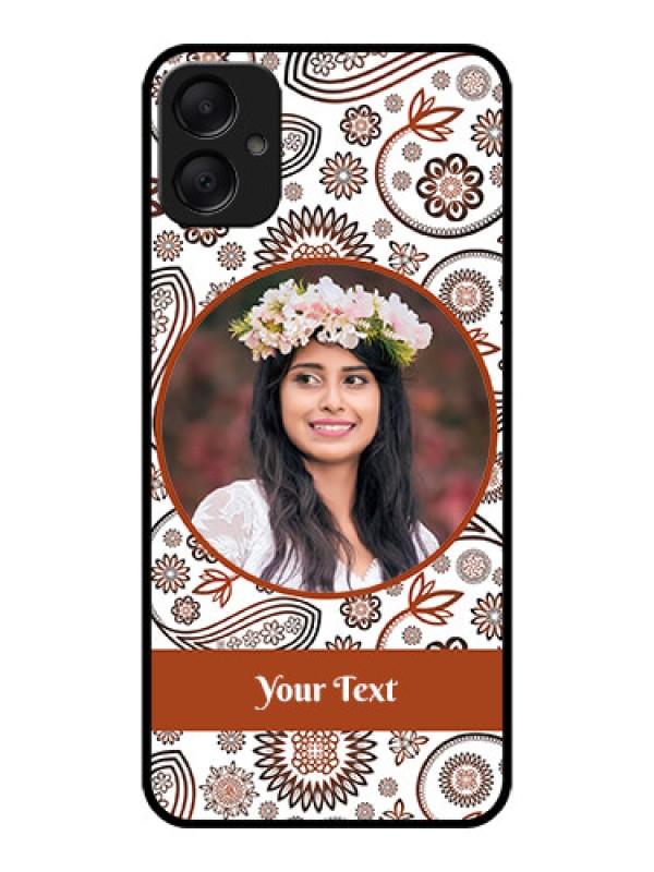 Custom Galaxy M05 Custom Metal Phone Case - Abstract Flower Design